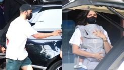 Anushka Sharma covers daughter Vamika's face whilst Virat Kohli rushes inside the car at the airport; WATCH