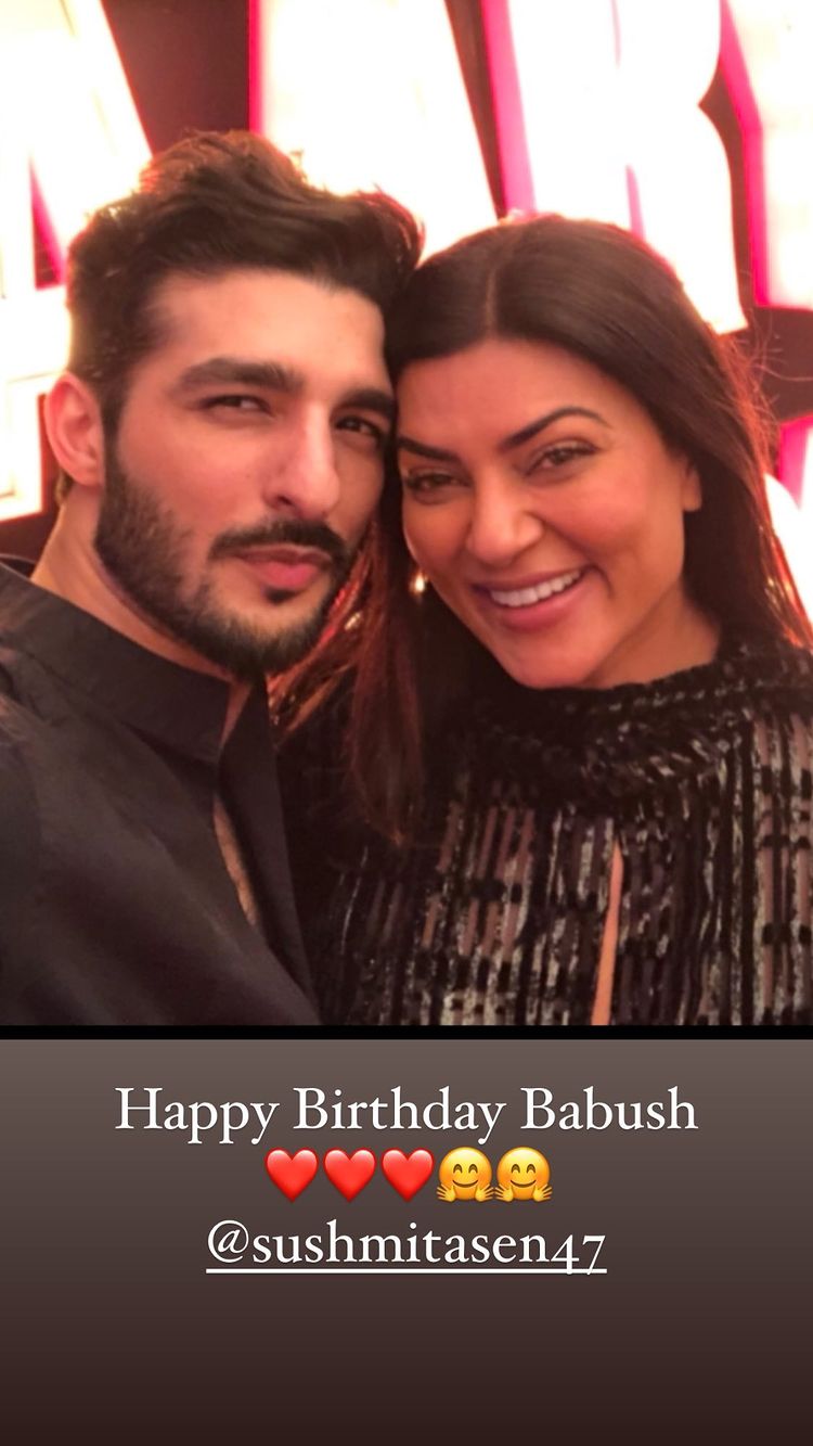 sushmita sen boyfriend rohman shawl instagram stories, 
