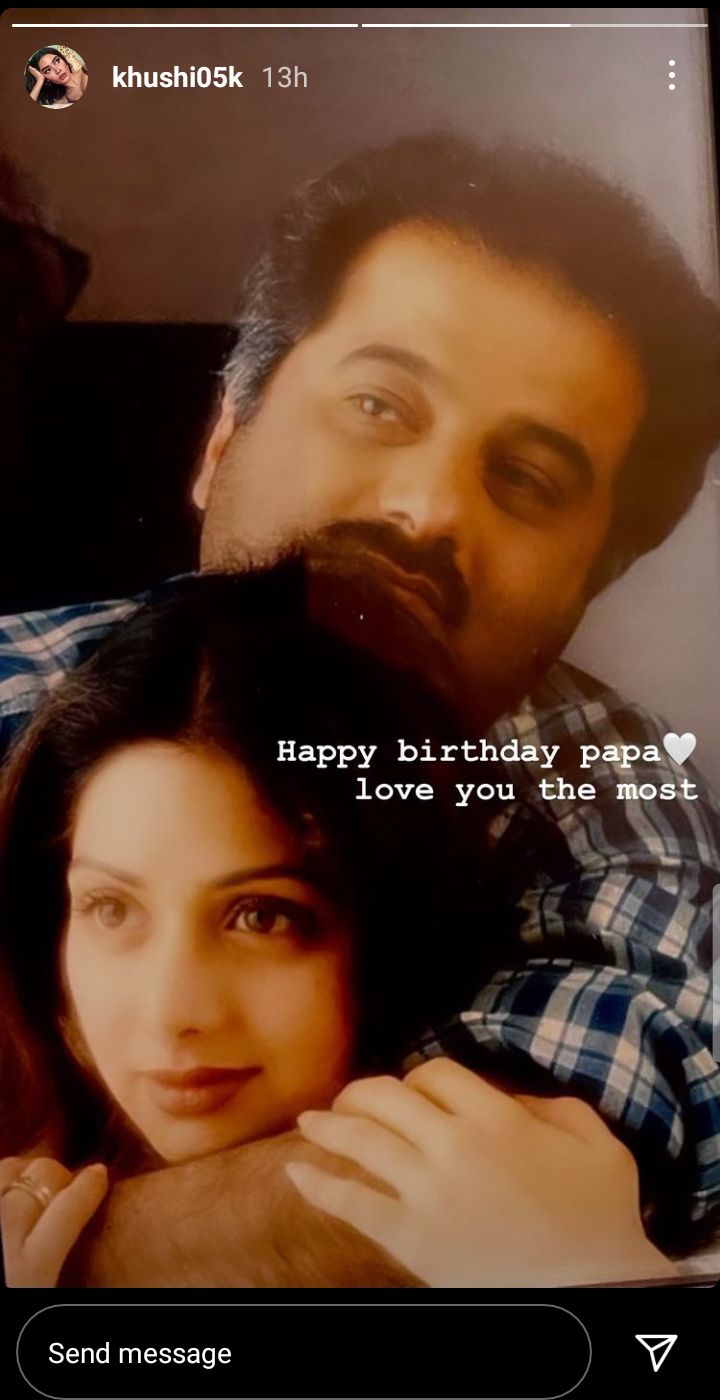 khushi kapoor birthday post for boney kapoor