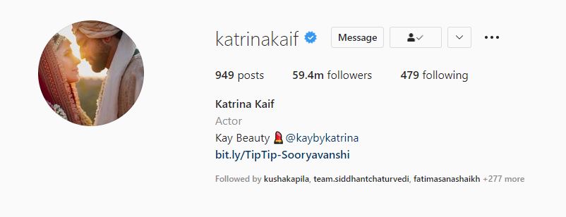 Katrina Kaif, Vicky Kaushal, wedding pictures, Instagram display picture