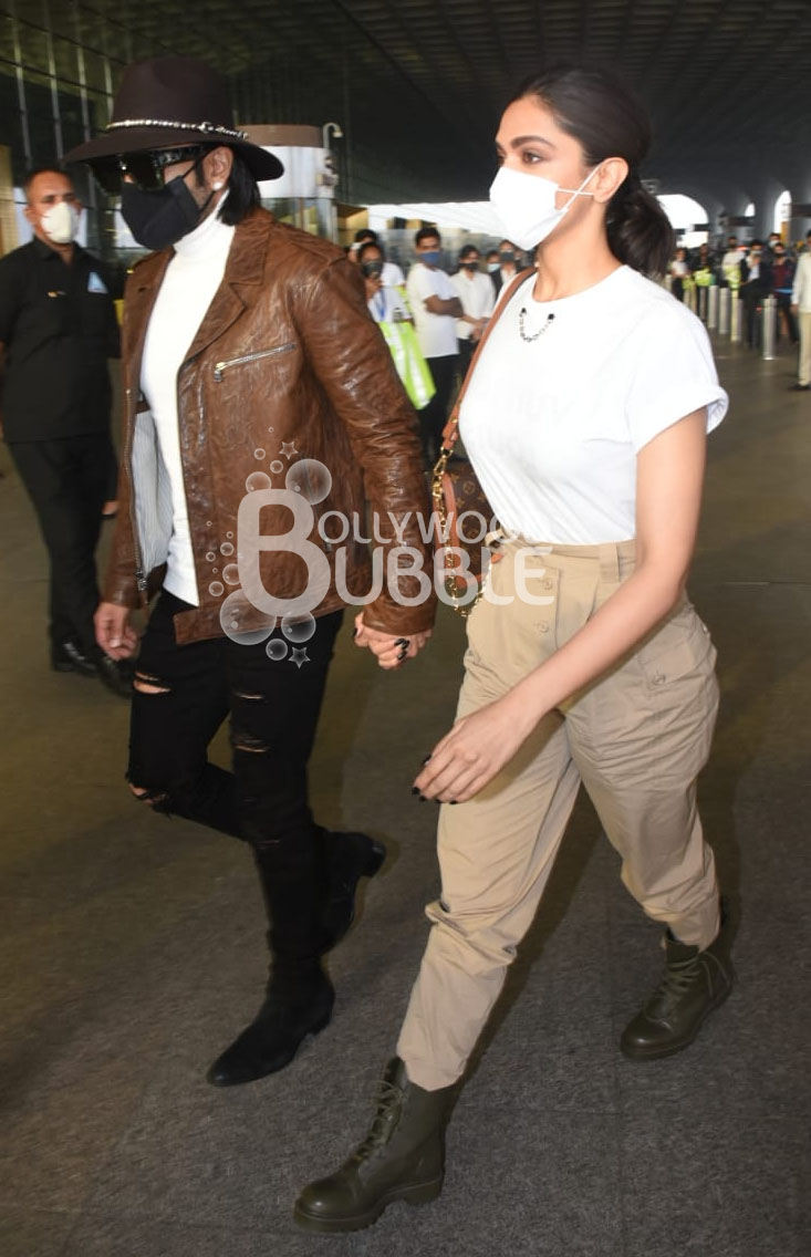 Ranveer Singh and Deepika Padukone spotted at the airport