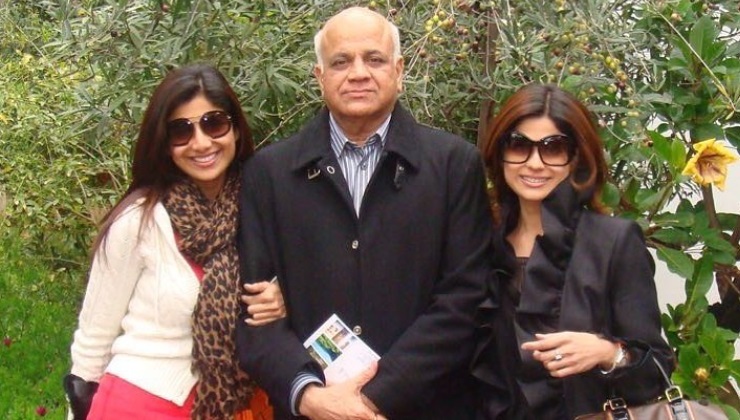 Shilpa Shetty, Shamita Shetty, Surendra Shetty