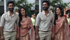Newlyweds Katrina Kaif & Vicky Kaushal walk hand-in-hand as they arrive in Mumbai