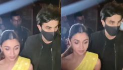 Ranbir Kapoor guards his lady love Alia Bhatt from crowd, escorts her to car-Watch VIRAL video