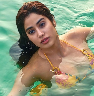 Janhvi Kapoor oozes hotness in yellow floral bikini pics