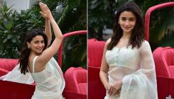 Alia Bhatt stuns in a white saree, strikes her Gangubai Kathiawadi pose