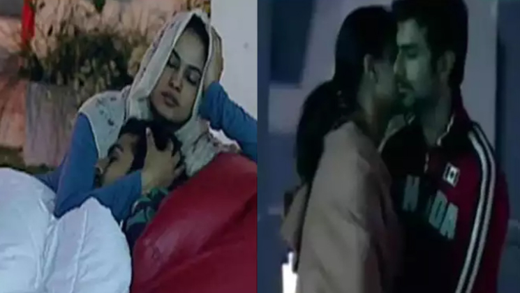 ashmit patel, veena malik, bigg boss contestants kiss,