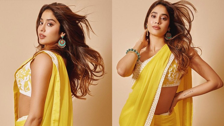 Janhvi Kapoor, yellow saree