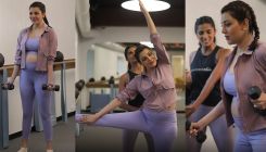 Pregnant Kajal Aggarwal gives a peek into her workout as she performs pilates, Watch