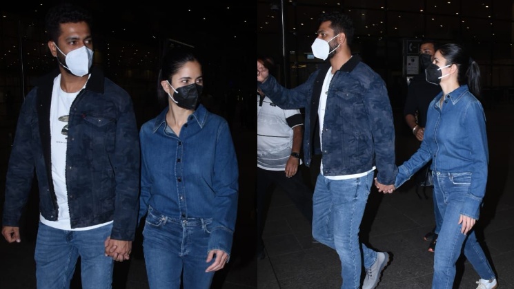 Vicky Kaushal and wife Katrina Kaif arrive in Mumbai for