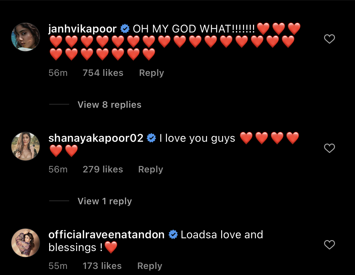 janhvi kapoor, shanaya kapoor, raveena tandon, sonam kapoor pregnancy wishes, 