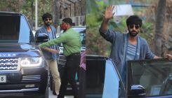 Ranbir Kapoor waves at the paparazzi as he makes a candid appearance in the city