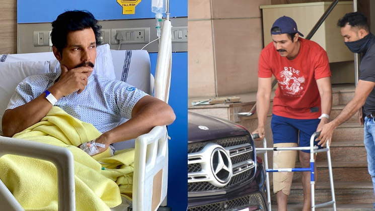 randeep hooda hospitalized, randeep hooda knee injury, randeep hooda exits from hospital,