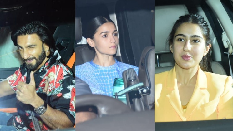 alia bhatt, sara ali khan, ranveer singh, karan johar party