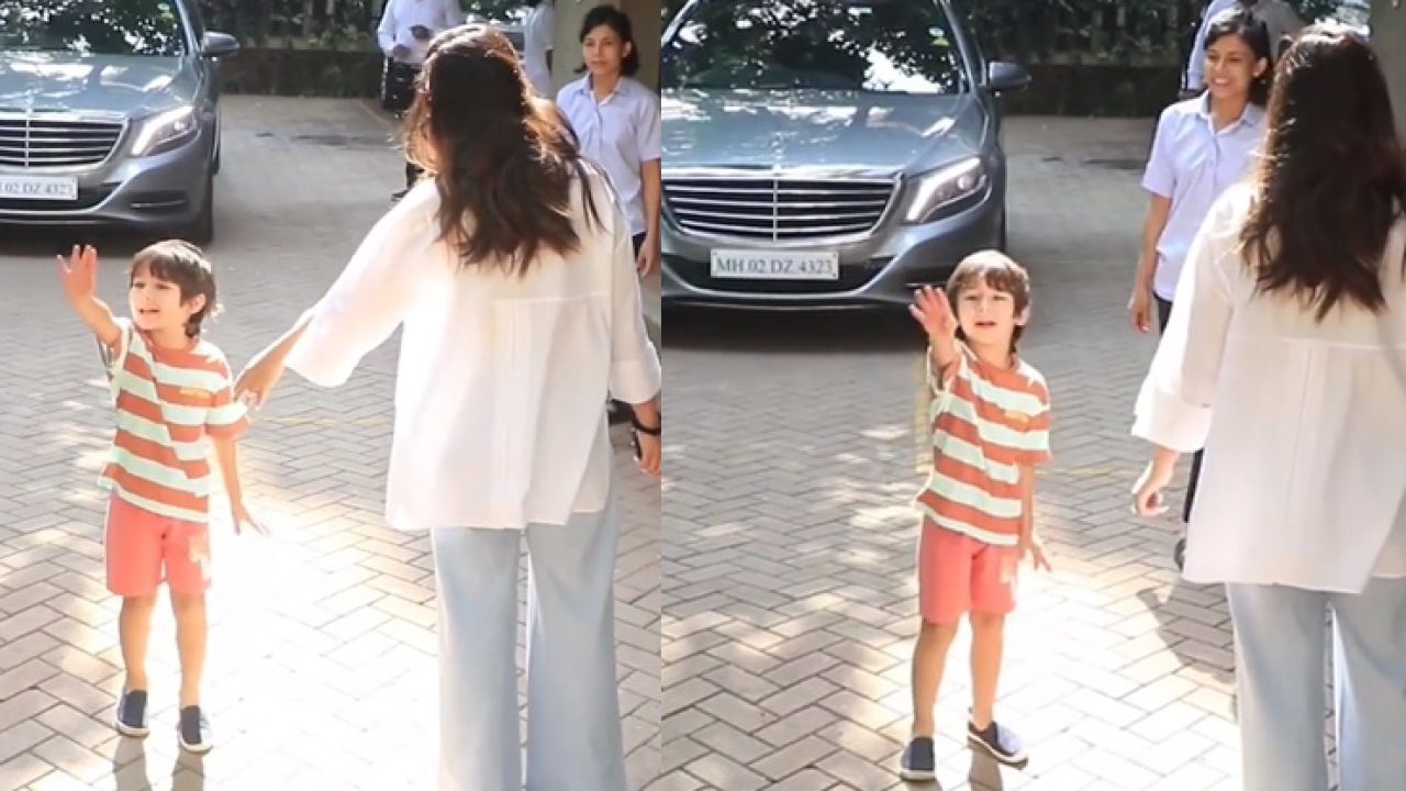 Taimur Ali Khan steps out with mom Kareena Kapoor Khan, tells paps, 'Bas  Karo' | Bollywood Bubble