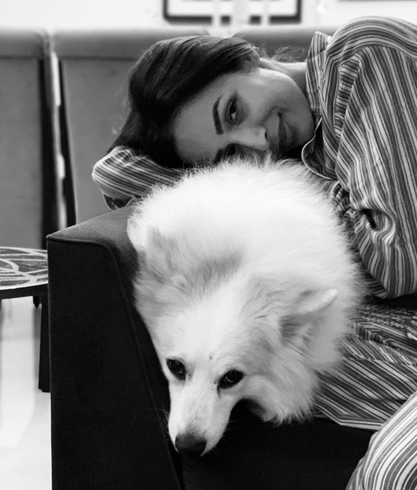 Malaika Arora with her pet dog