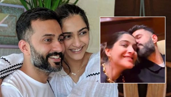 Preggers Sonam Kapoor Gets Kisses From Hubby Anand Ahuja