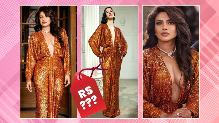 Priyanka Chopra, gold sequined gown, cost of gown