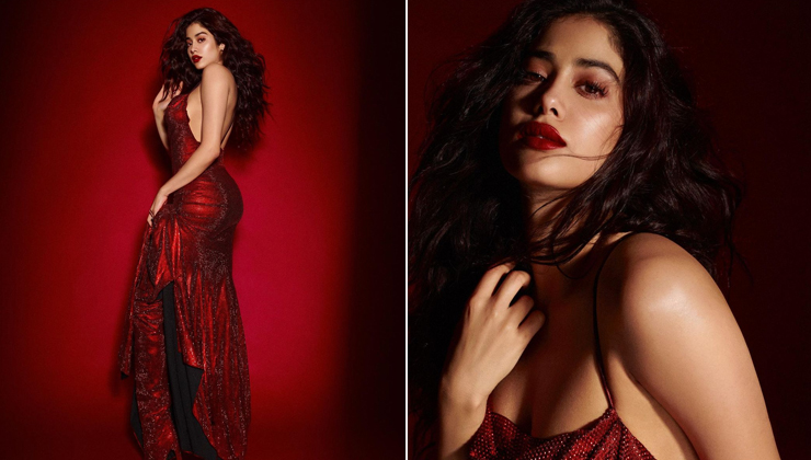 Janhvi Kapoor is a hot mess in a shimmery backless high slit dress, Arjun Kapoor is smitten