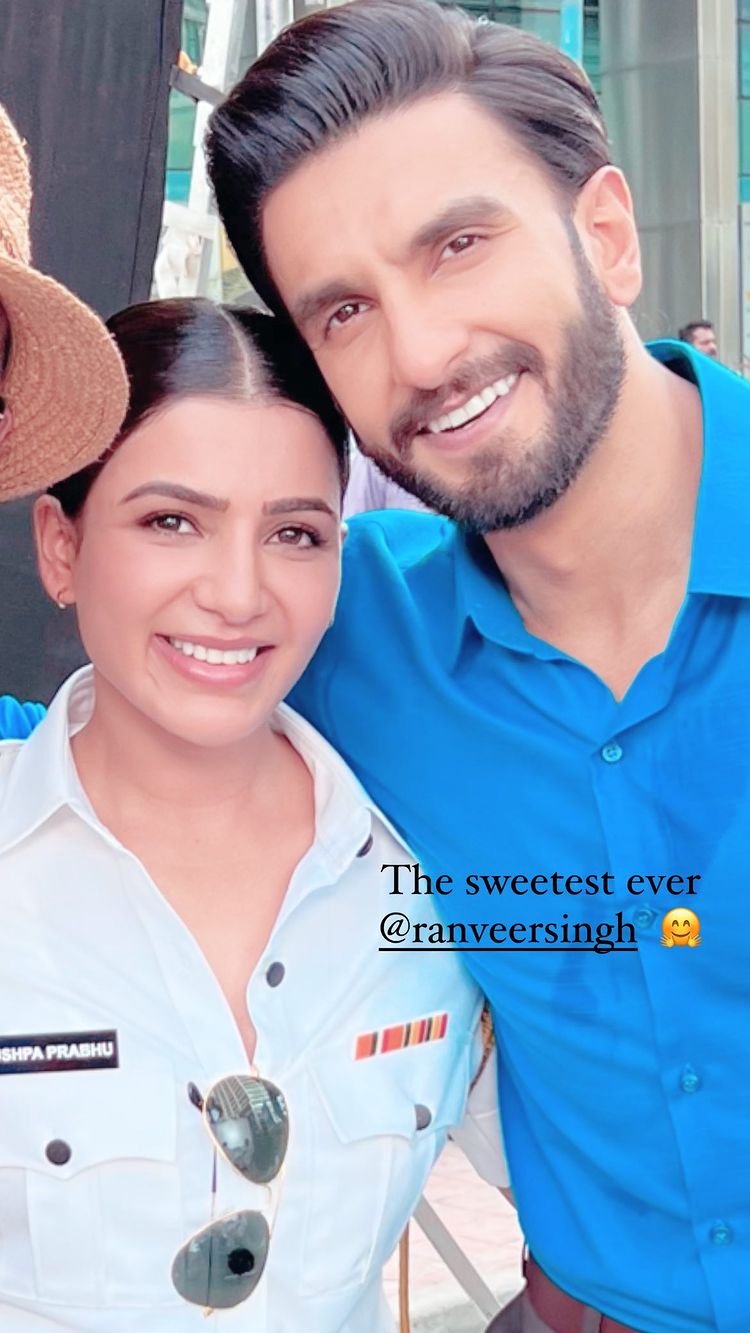 samantha ruth prabhu ranveer singh, ranveer singh instagram, samantha ruth prabhu instagram,
