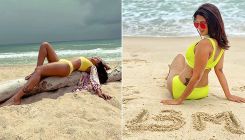 Jennifer Winget soaks up sun as she sensuously poses in a yellow bikini at the beach