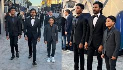 Dhanush and his sons Linga and Yathra walk in style as they attend The Gray Man premiere, view pics