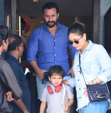 Kareena Kapoor, Saif Ali Khan beat our gloomy vibes as they twin in blue with son Taimur on Sunday-WATCH