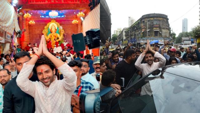 Kartik Aaryan visits Lalbaugcha Raja on Ganesh Chaturthi, WATCH