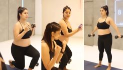 Pregnant Debina Bonnerjee goes into fitness mode as she squats and lifts dumbbells- WATCH