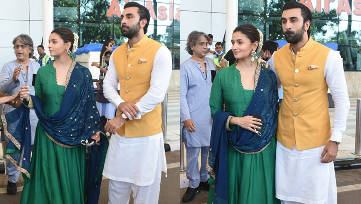 Ranbir Kapoor And Alia Bhatt Don Ethnic Outfits As They Head To Ujjain, She  Radiates Pregnancy Glow