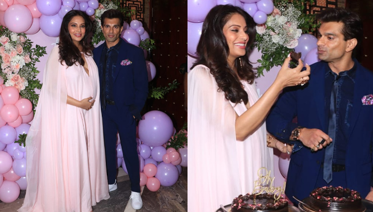 Bipasha Basu glows as she cutely feeds cake to husband Karan Singh Grover, see baby shower PICS