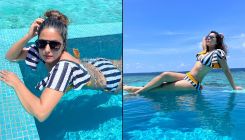 Hina Khan slips into a stylish bikini as she takes a dip in the pool