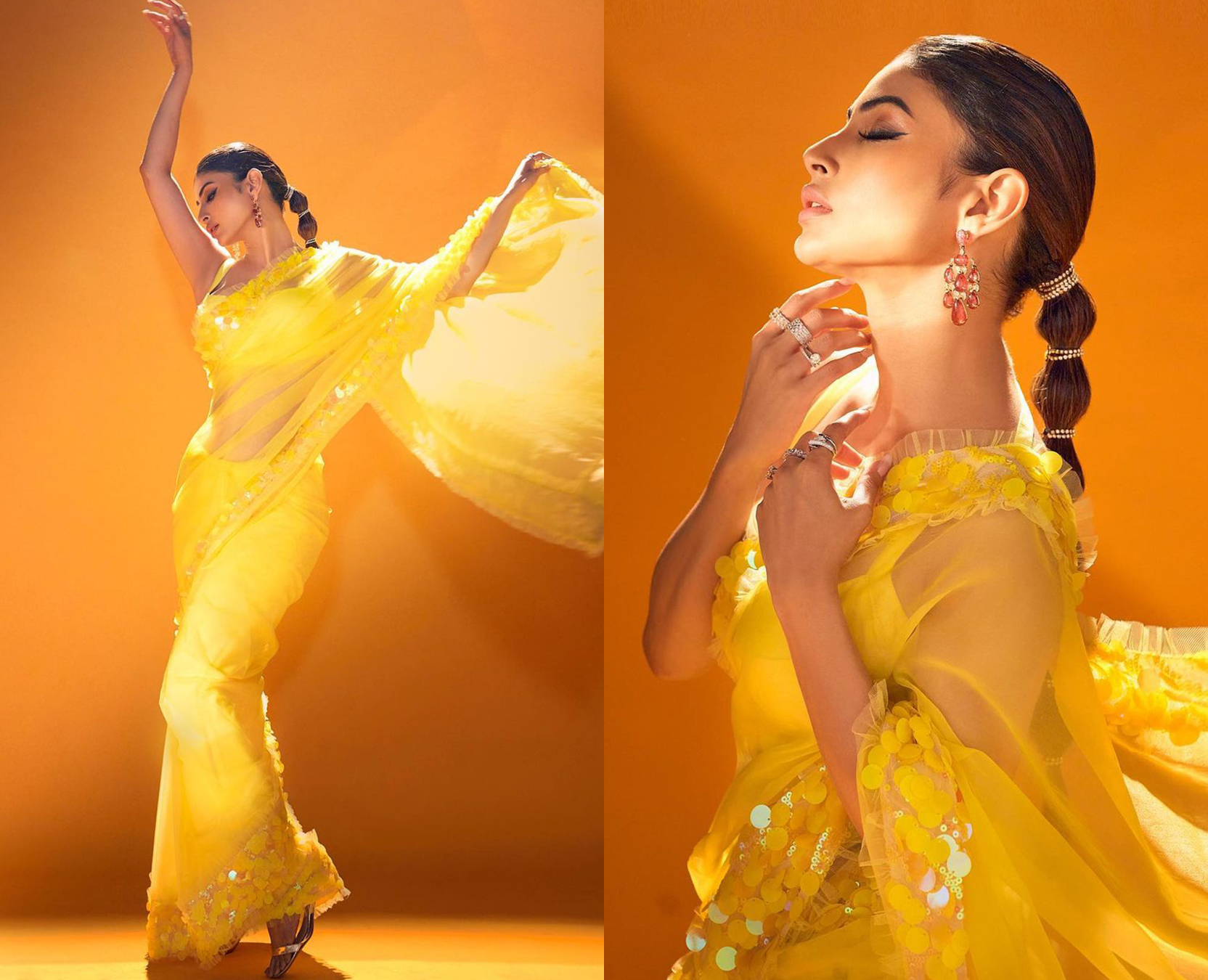 Mouni Roy's yellow saree