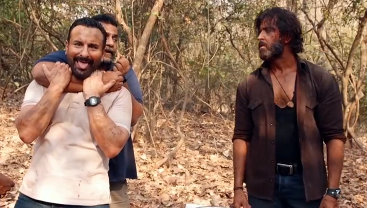 Saif Ali Khan Looks Too Excited Before Fight Scene With Hrithik Roshan In Vikram Vedha Watch 