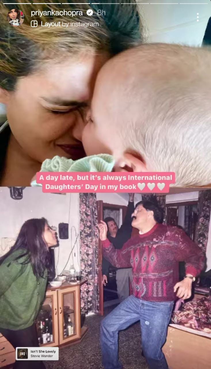 priyanka chopra, malti marie, ashok chopra,daughters day