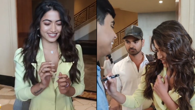 Rashmika Mandanna obliges fan with an autograph, her sweet gesture wins the internet- Watch