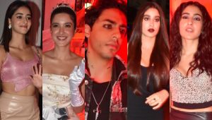 Janhvi Kapoor slays in black, Ananya Panday turns poo, Aryan Khan, Sara, Ibrahim, Shanaya and Navya attend Halloween bash