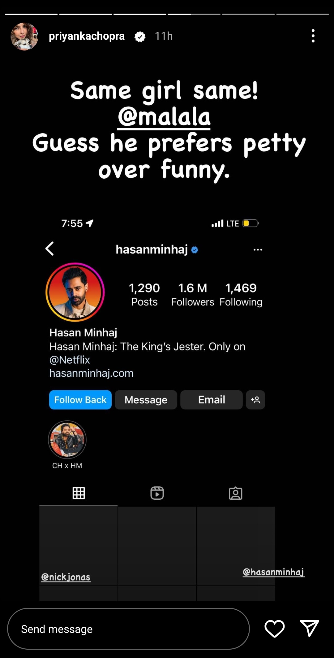 priyanka chopra, nick jonas, hasan minhaj