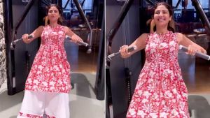Shilpa Shetty works out in the gym wearing ethnic Indian outfit, gives Monday motivation