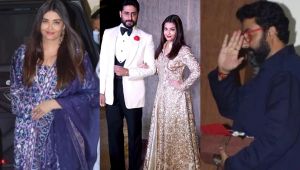 Aishwariya Rai Bachchan twins with husband Abhishek Bachchan
