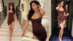 Disha Patani looks jaw-dropping as she exudes hotness in a brown satin dress-PICS