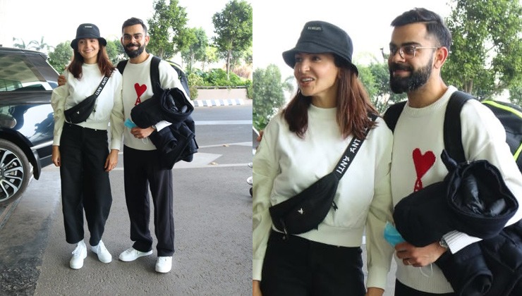 Airport Looks: Virat Kohli, Anushka Sharma Twinning In Monochrome