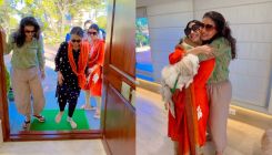 Kajol cuts the ribbon with sister Tanishaa as they finish work on mom Tanuja's house in Lonavala-WATCH