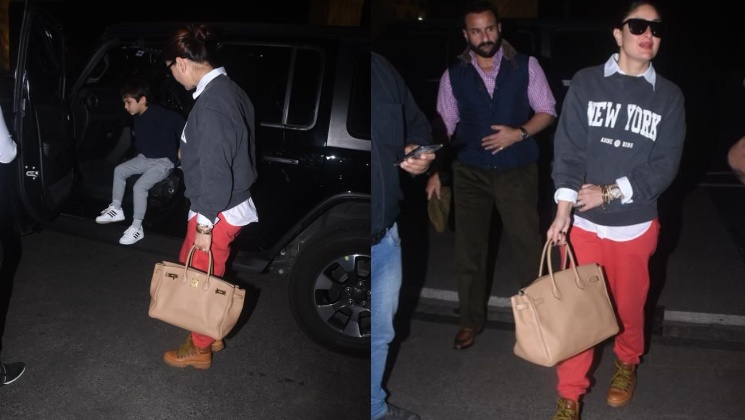 Kareena Kapoor oozes swag as she heads out with Saif Ali Khan, kids on a  holiday-WATCH