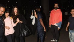 Aishwarya Rai Bachchan walks hand-in-hand with daughter Aaradhya as they get spotted with Abhishek Bachchan at the airport- WATCH