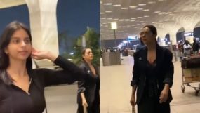 suhana khan with mother gauri khan, suhana khan at the airport, suhana khan photos,