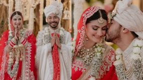 Abhishek Pathak, Shivaleeka Oberoi , abhishek shivaleeka wedding, abhishek shivaleeka first wedding pics