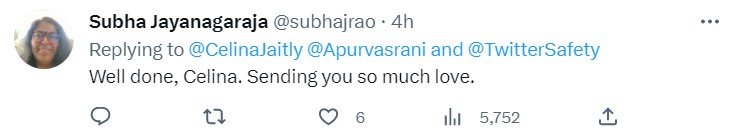Celina tweet reply