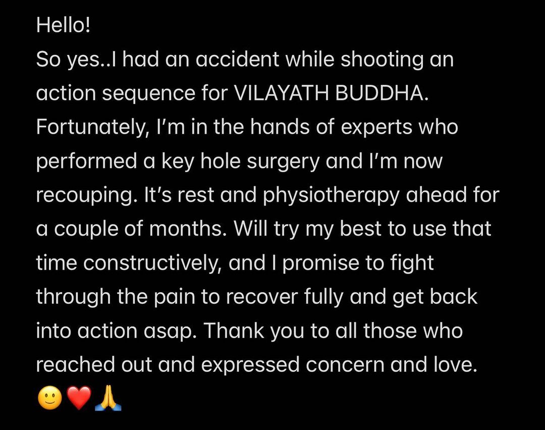 Prithviraj-Sukumaran-updates-fans-about-his-injury