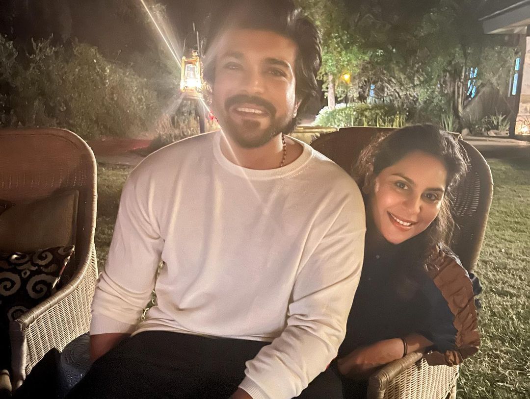 Ram-Charan-with-wife-upasana